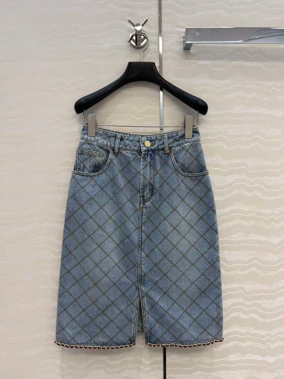 Chanel 2026 Midi Skirt Blue Denim