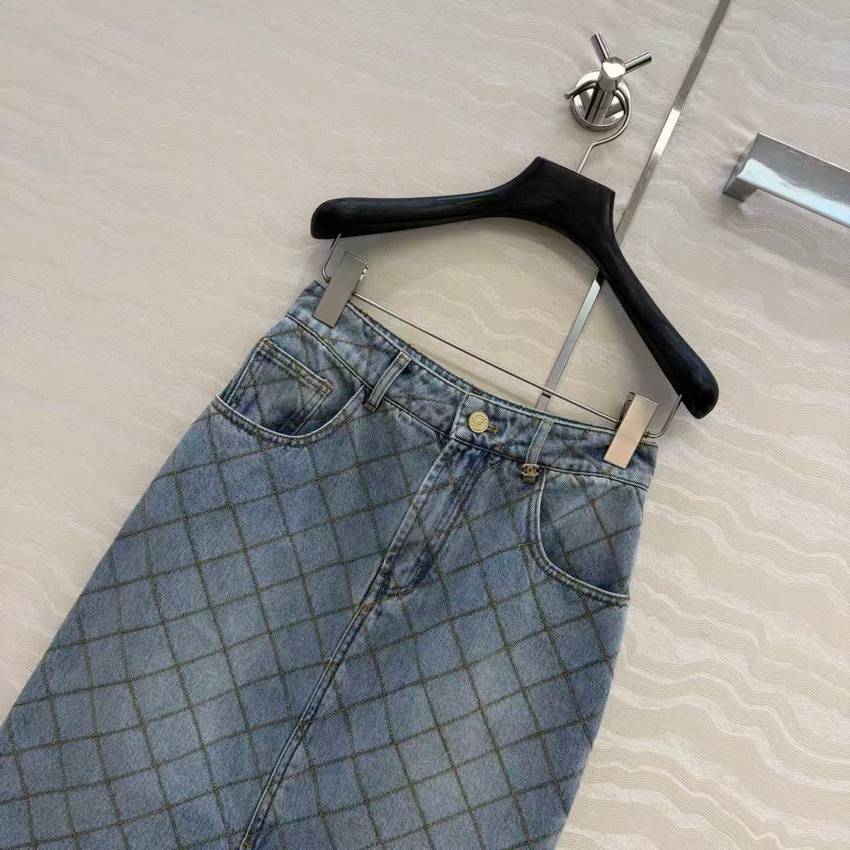 Chanel 2026 Midi Skirt Blue Denim