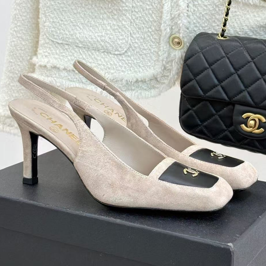 Chanel 2026 Square Toe Slingback 65mm Suede