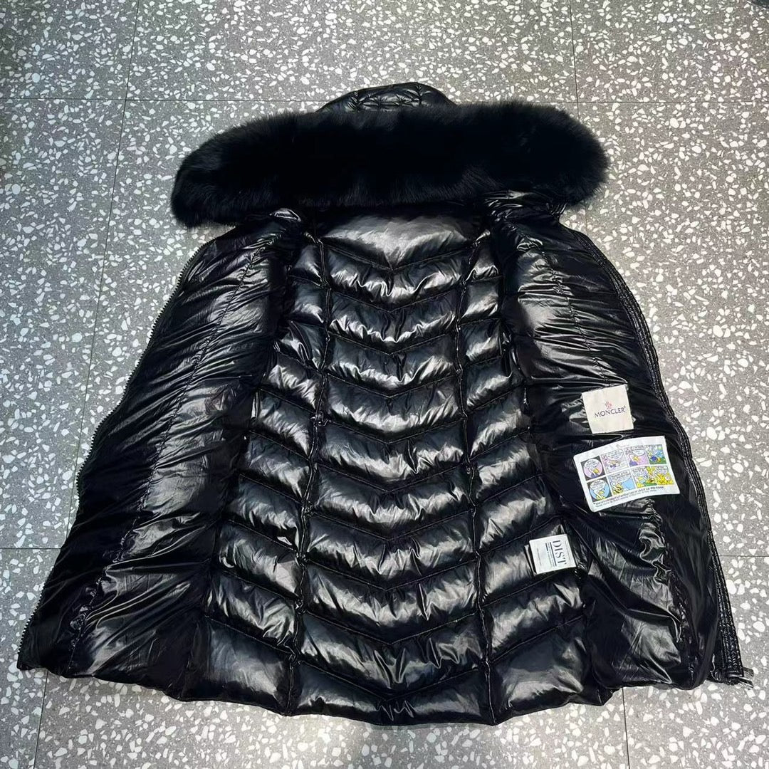 Moncler 2026 Fulmarus Long Down Jacket Black Nylon Fabric