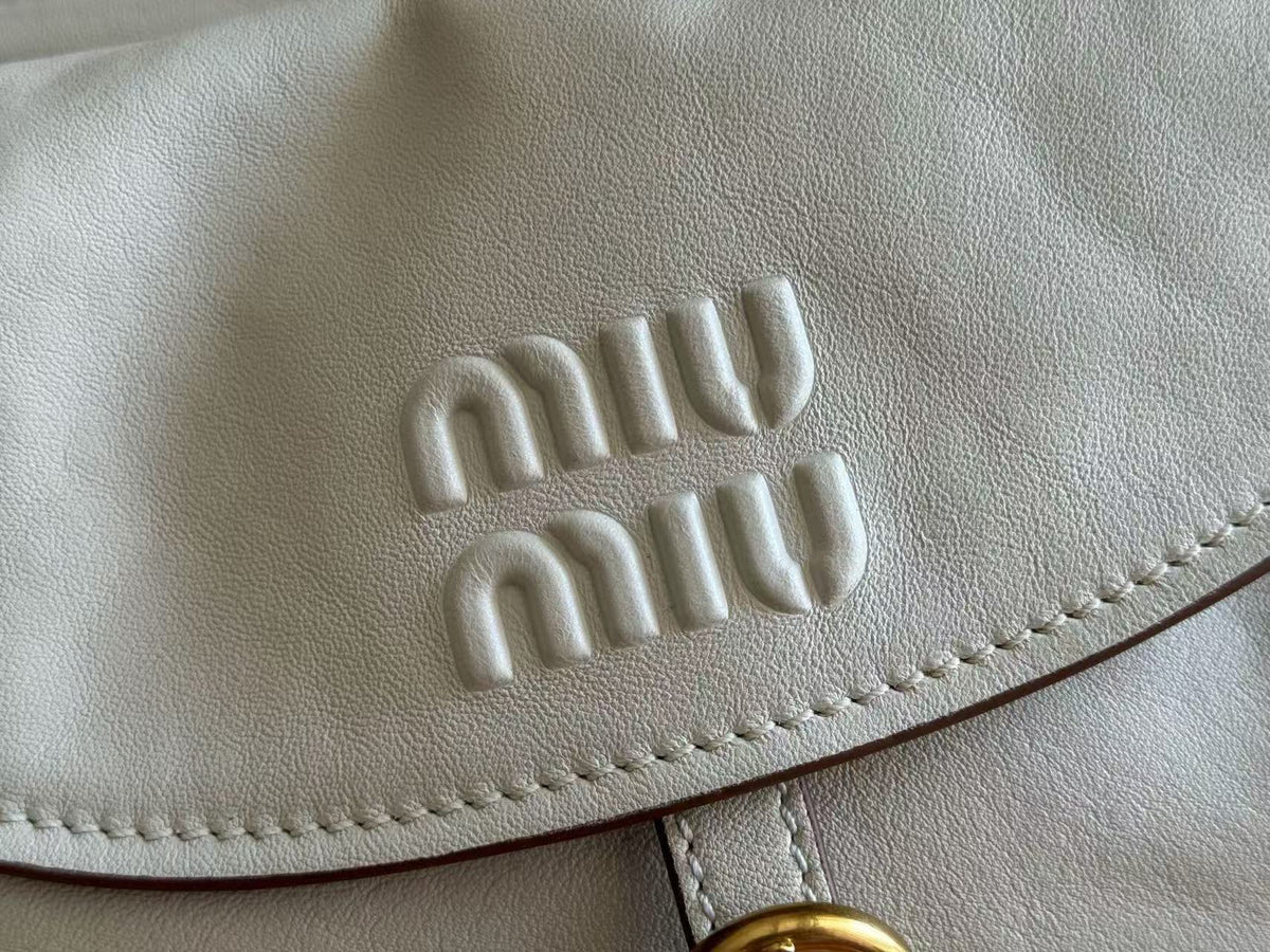 MiuMiu 2026 Rendez-vous Bag 26 Chalk White Leather
