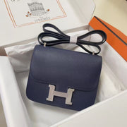 Hermes 2026 Constance Bag Blue Indigo Epsom Leather With Silver Hardware