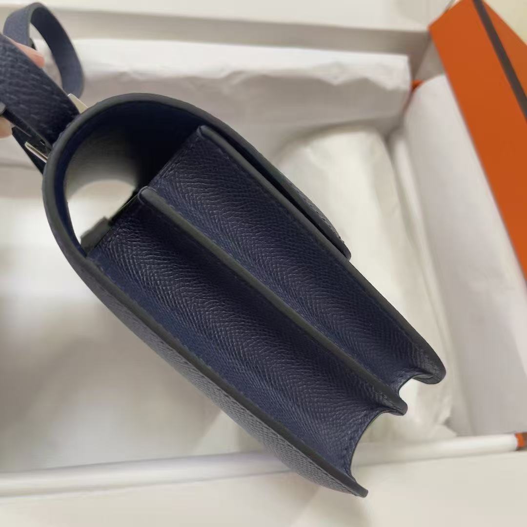 Hermes 2026 Constance Bag Blue Indigo Epsom Leather With Silver Hardware