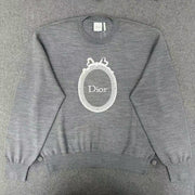 Dior 2026 Médaillon Embroidered Sweater Gray Wool-Blend Knit