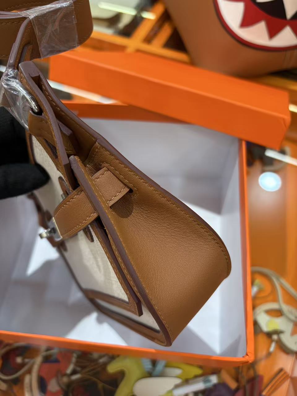 Hermes 2026 Toile Mini Jypsiere Bag 23cm Leather Canvas