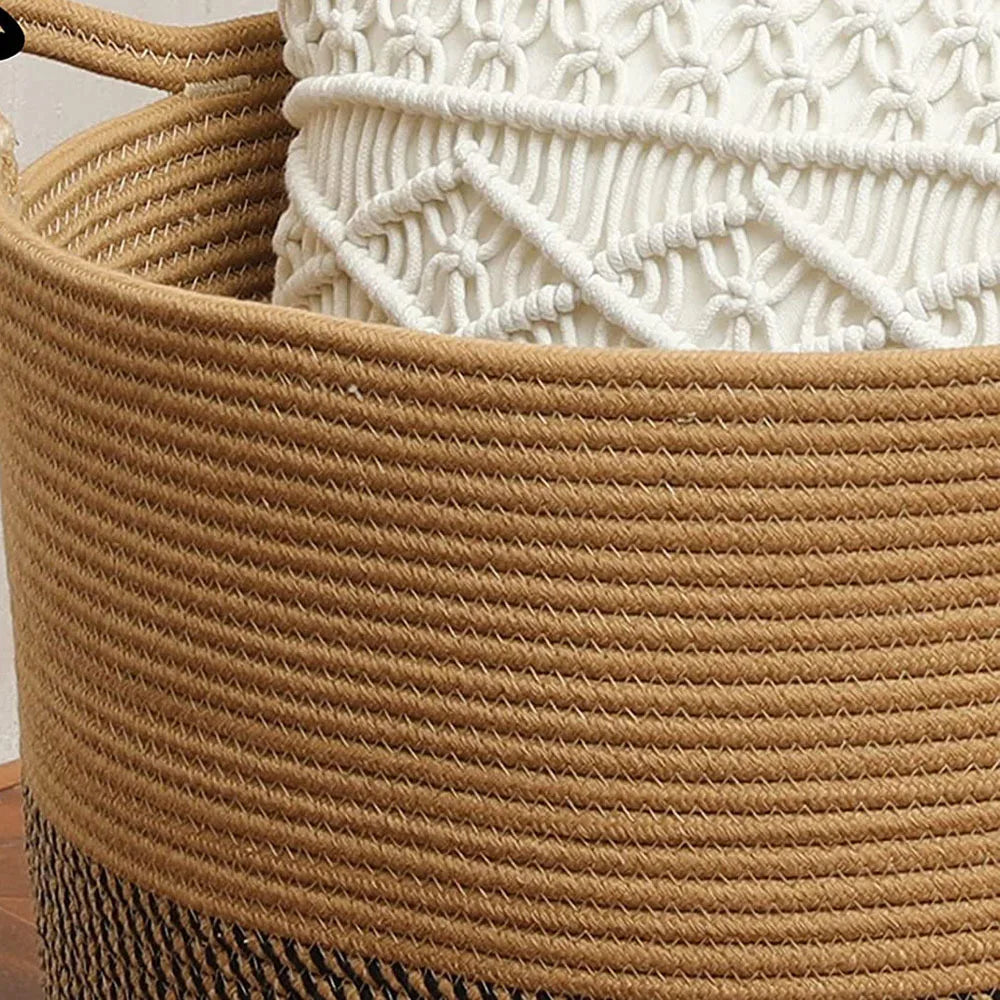 Woven Storage Basket Cotton Rope Clothes Storage Basket Dirty Clothes Basket Dirty Clothes Basket Basket