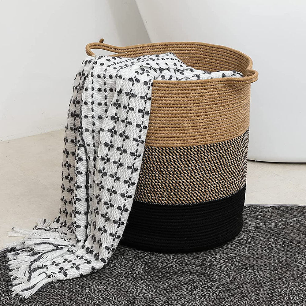 Woven Storage Basket Cotton Rope Clothes Storage Basket Dirty Clothes Basket Dirty Clothes Basket Basket