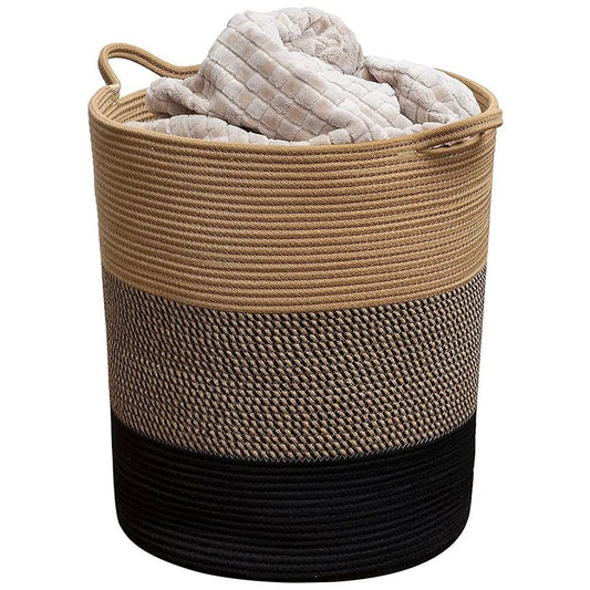 Woven Cotton Laundry Basket