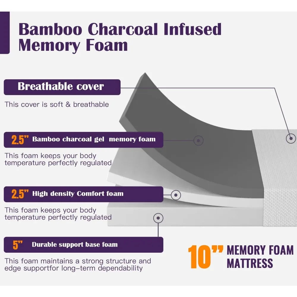 Bamboo Charcoal Gel Memory Foam Mattress