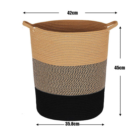 Woven Storage Basket Cotton Rope Clothes Storage Basket Dirty Clothes Basket Dirty Clothes Basket Basket