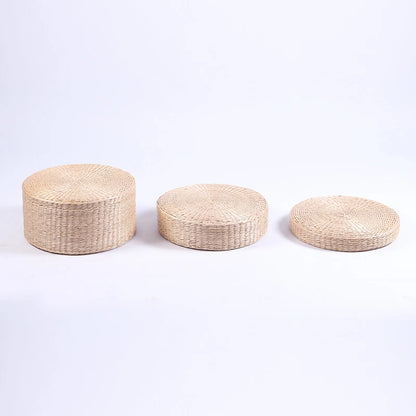 Straw Pouf Seat Mat Meditation Ottoman Home Decor Cushion Buckwheat Floor Seat Cushion Rustic Floor Cushion