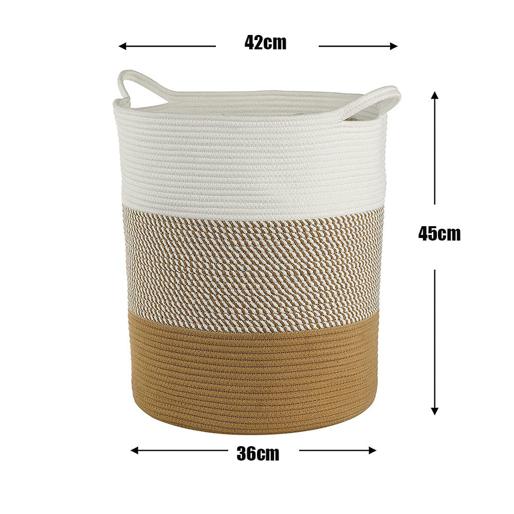 Woven Storage Basket Cotton Rope Clothes Storage Basket Dirty Clothes Basket Dirty Clothes Basket Basket