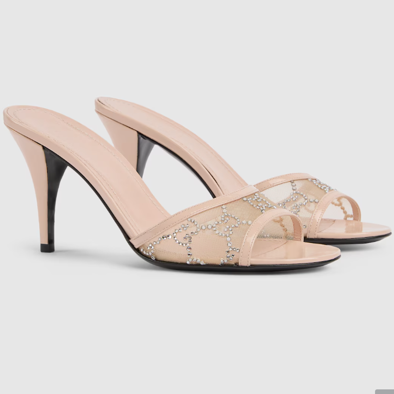 Gucci 2026 Erin GG Sandals 75mm Mesh Leather