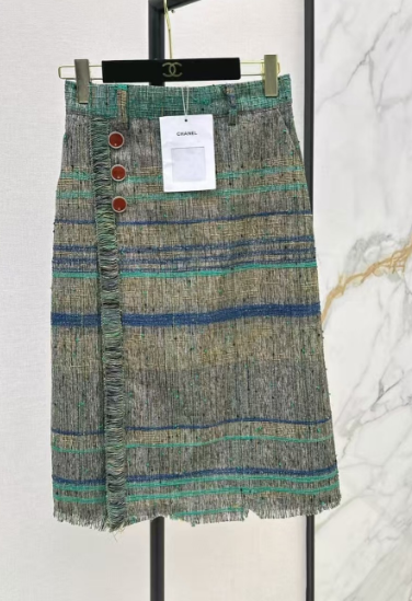Chanel 2026 Jacket And Skirt Set Blue Mix Colors Tweed