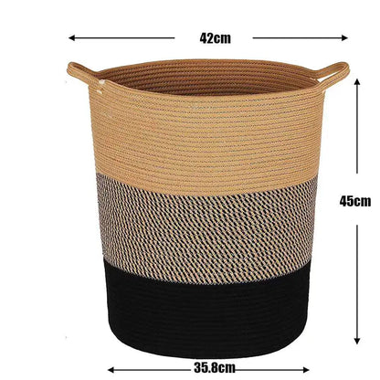 Woven Cotton Laundry Basket