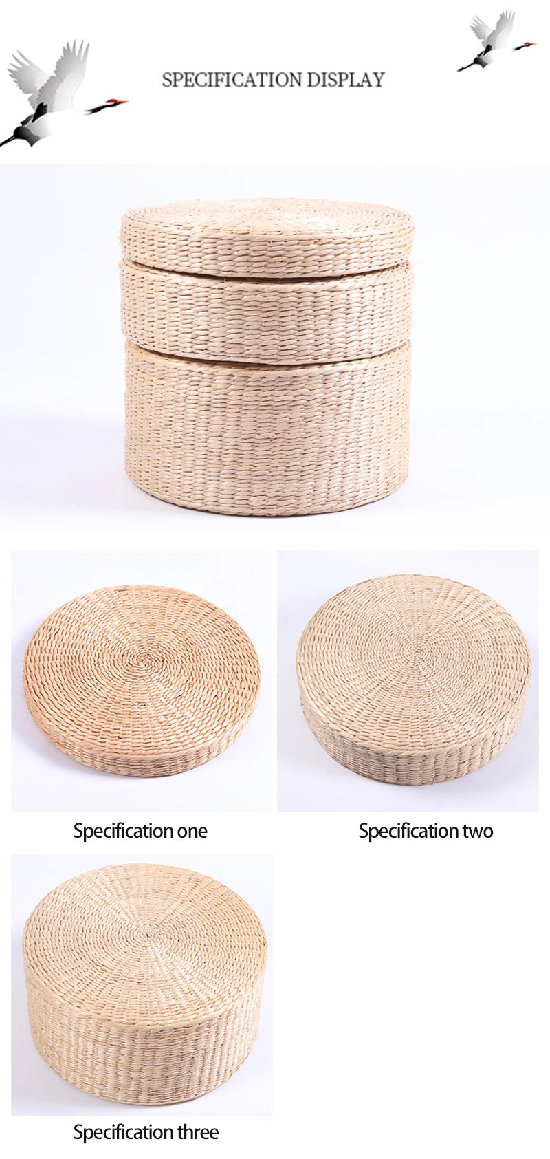 Straw Pouf Seat Mat Meditation Ottoman Home Decor Cushion Buckwheat Floor Seat Cushion Rustic Floor Cushion