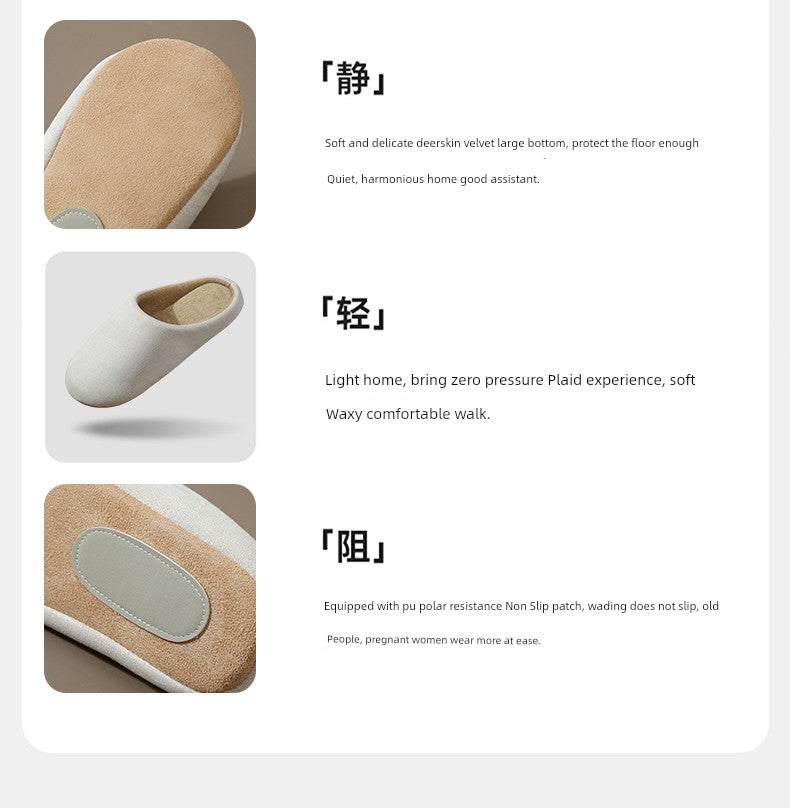 Japanese-Style Mute For Home Indoor Floor Slippers for Guests