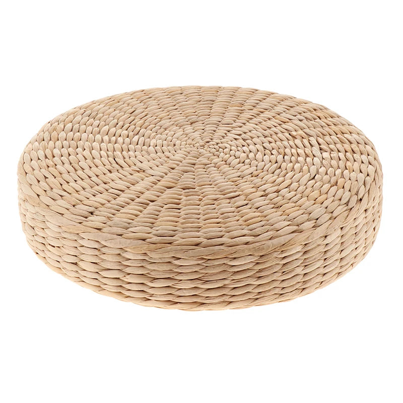 Straw Pouf Seat Mat Meditation Ottoman Home Decor Cushion Buckwheat Floor Seat Cushion Rustic Floor Cushion