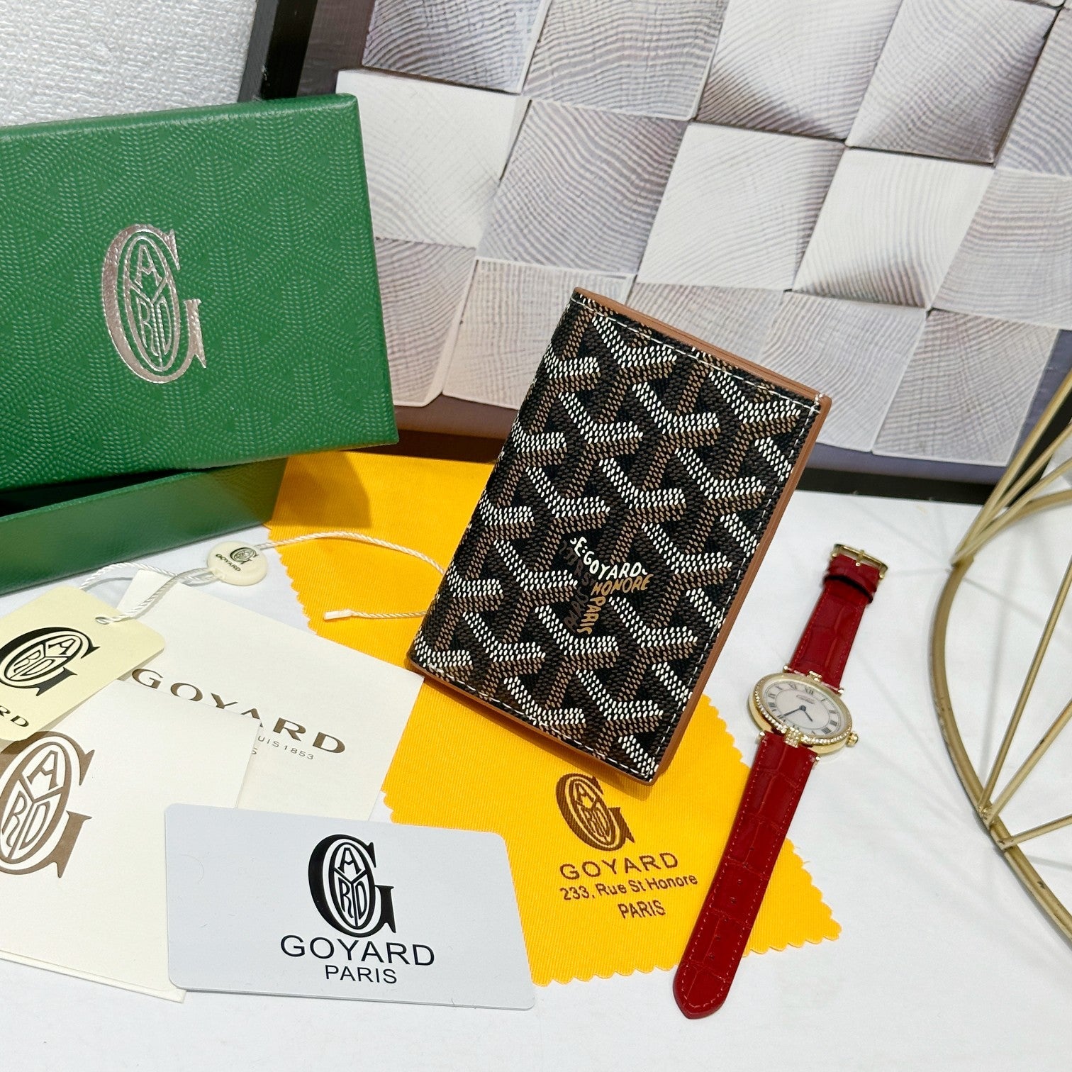Goyard 2026 Saint-Pierre Card Wallet 11cm Cowhide Canvas 138416