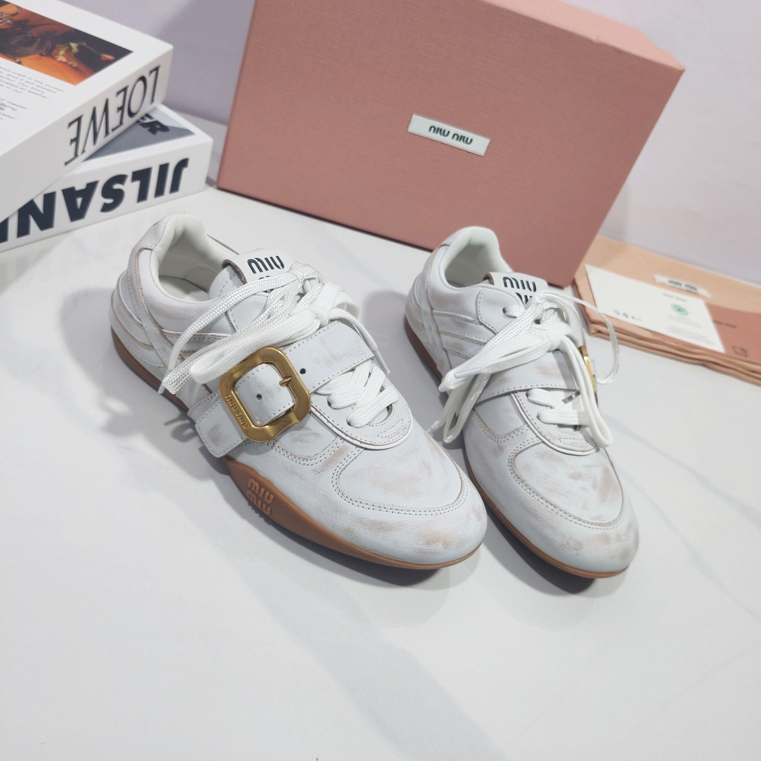 Miumiu 2026 Buckle Sneaker Leather 953679