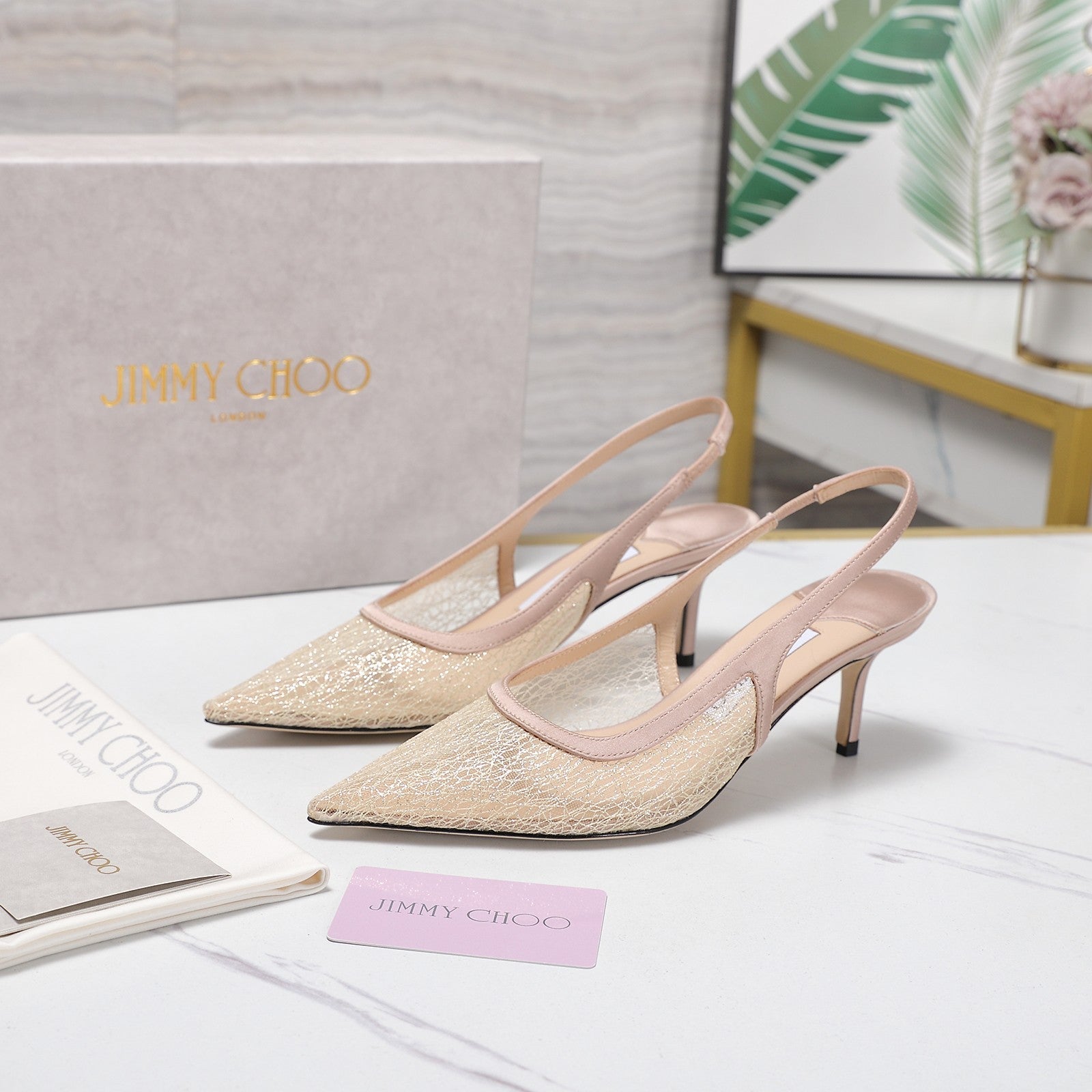Jimmy Choo 2026 Amita Slingback 65mm Mesh 961758