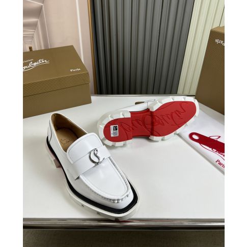 CL Moc Lug Women Loafers Calf Leather White