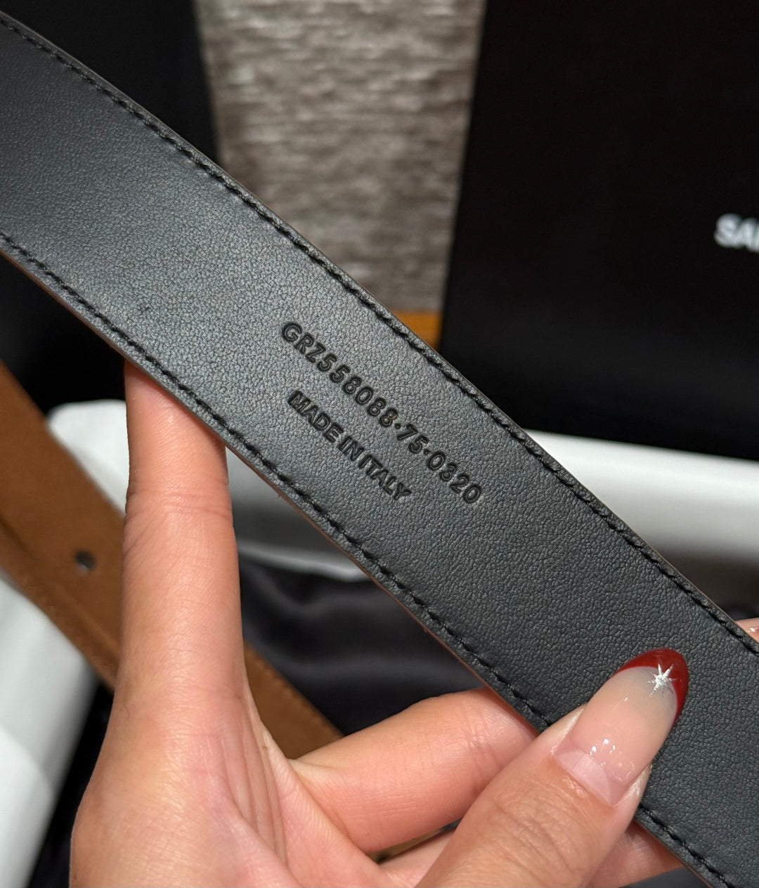 Saint Laurent 2026 Cassandre Belt 30mm Suede 195658