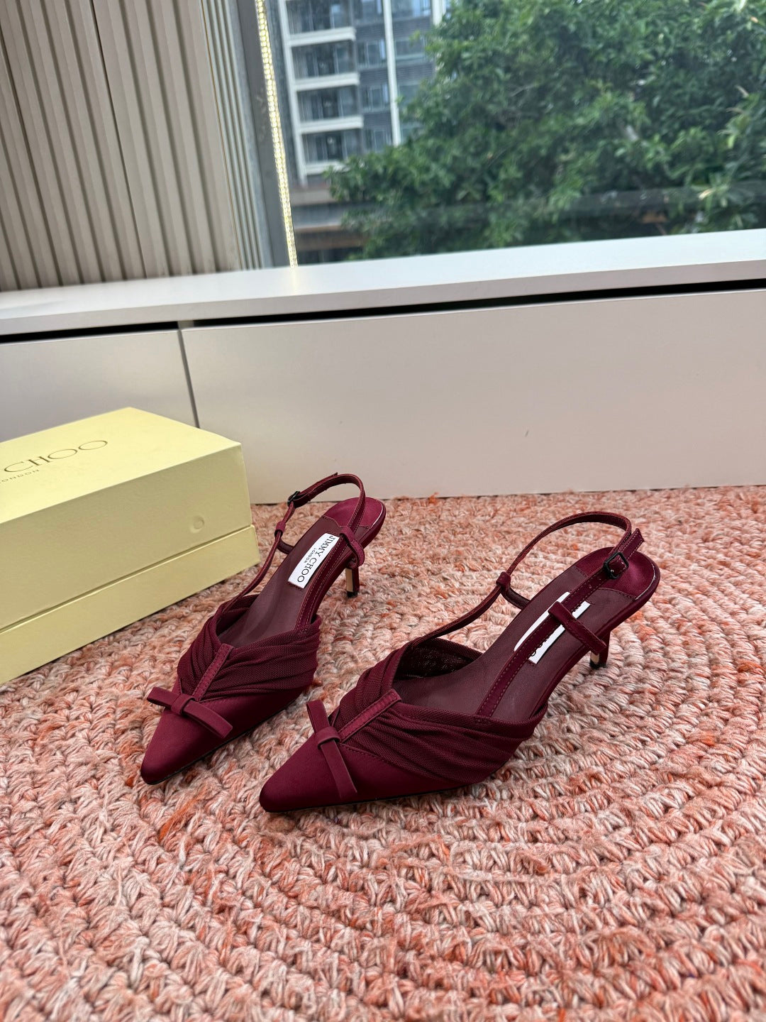 Jimmy Choo 2026 Afia Slingback 60mm Satin Mesh 916775