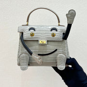 High-end Hermes 2026 Kelly Doll Picto Bag 16cm Crocodile Leather