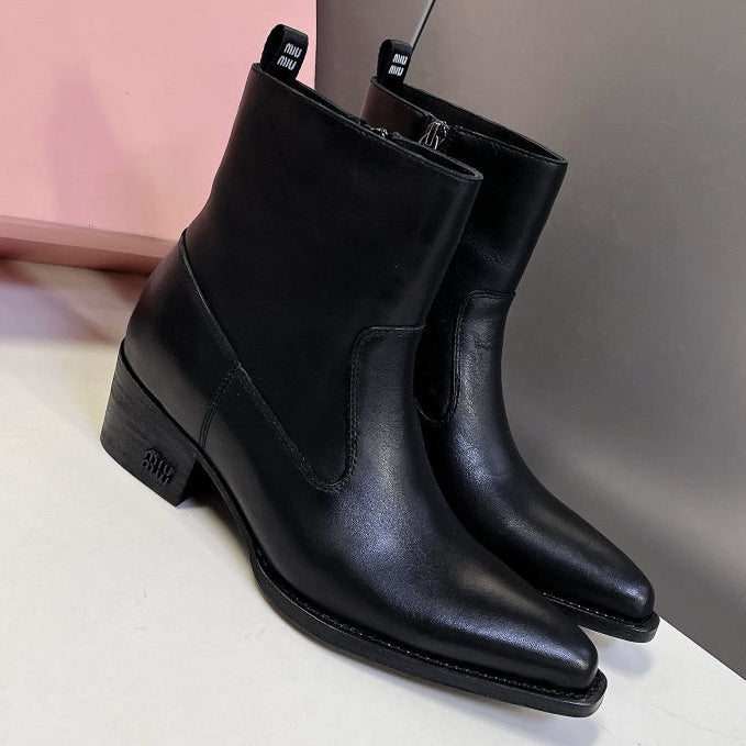 Miu Miu 2026 Western Ankle Boots Suede Leather 994192