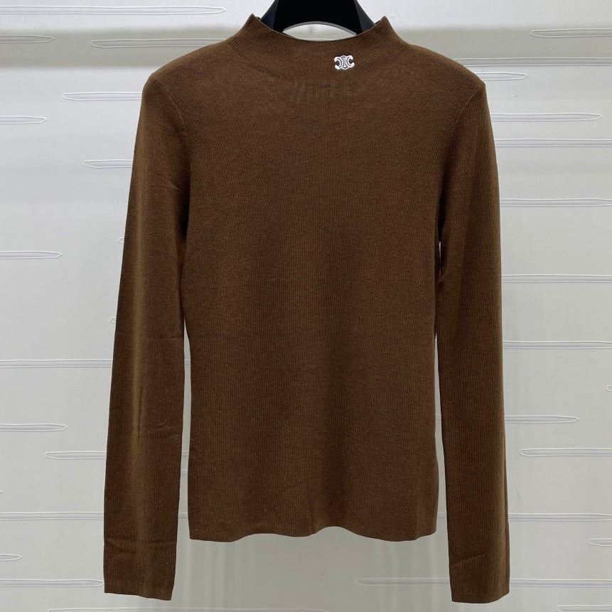 Celine 2026 High-Neck Long-Sleeved Top Knit 430334