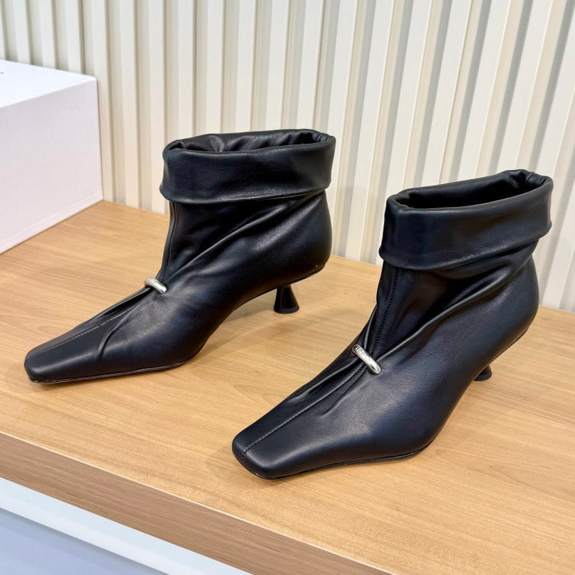 Loewe 2026 Pointed Toe Ankle Boots Leather 147542