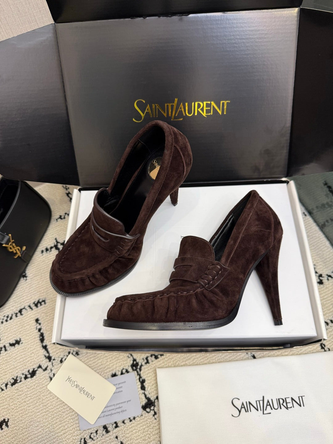 YSL 2026 Le Loafer Pumps 105mm Suede Leather 203272