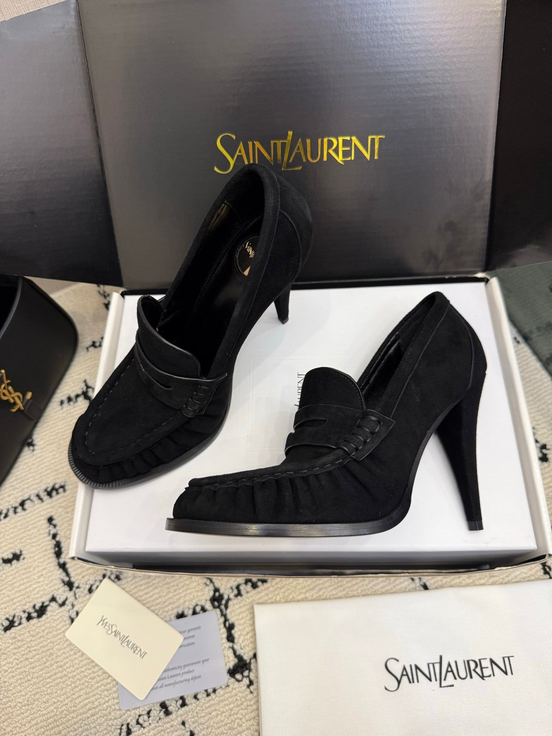 YSL 2026 Le Loafer Pumps 105mm Suede Leather 203272