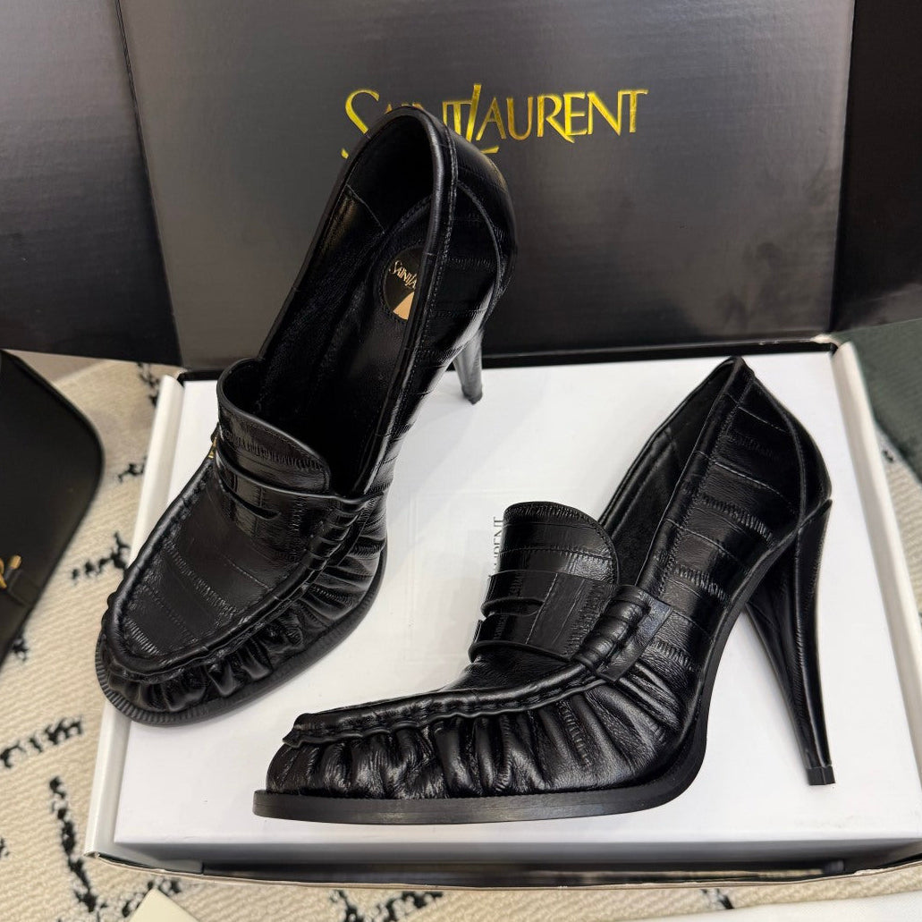 YSL 2026 Le Loafer Pumps 105mm Suede Leather 203272