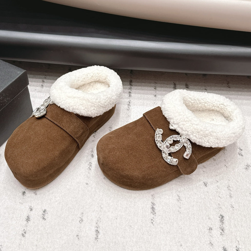 Chanel 2026 Round-toed Platform Mule Suede Wool 175862