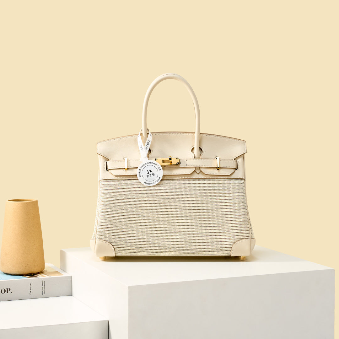 High-end Hermes 2026 Birkin 30cm Bag Canvas/Swift Leather
