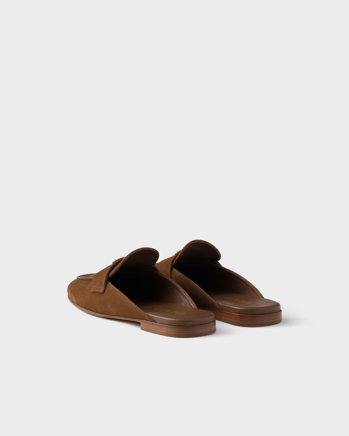 Prada 2026 Nubuck Mule Brown Suede