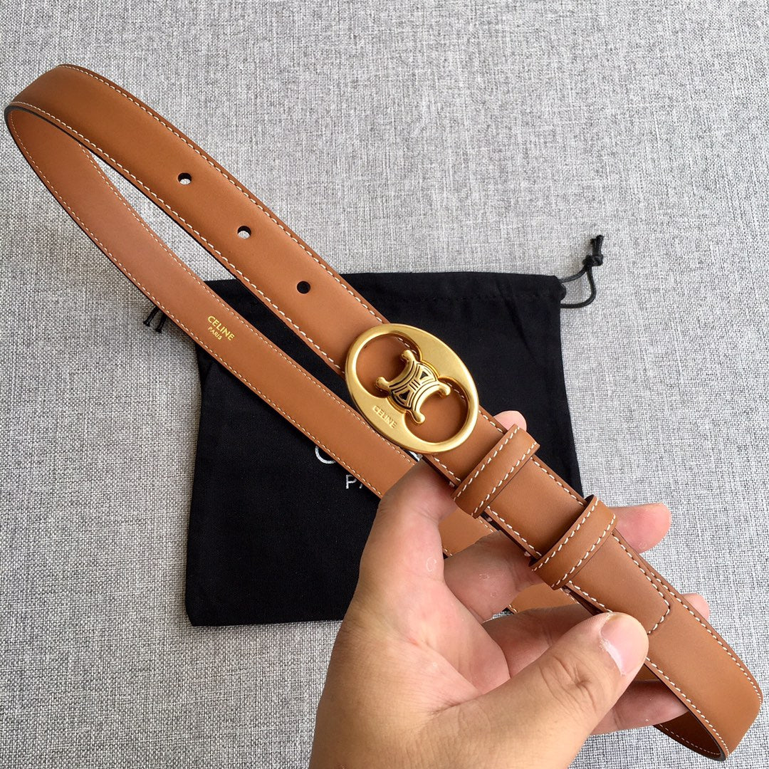 Celine 2026 Medium Triomphe Belt 25mm Leather