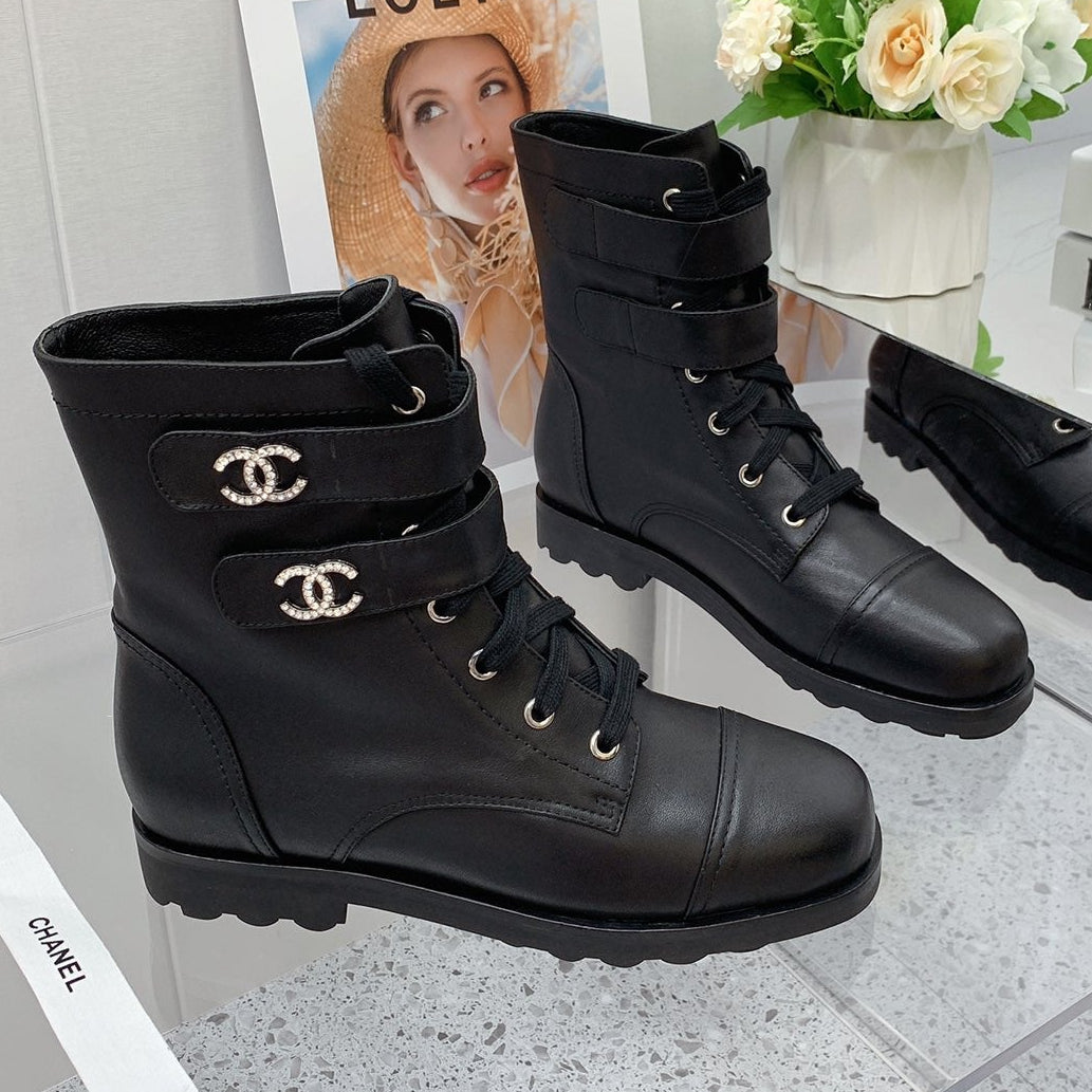 Chanel 2026 Combat Ankle Boots Calfskin 162110