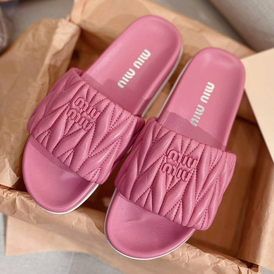Miu Miu 2026 Quilted Sandals Lambskin 155488