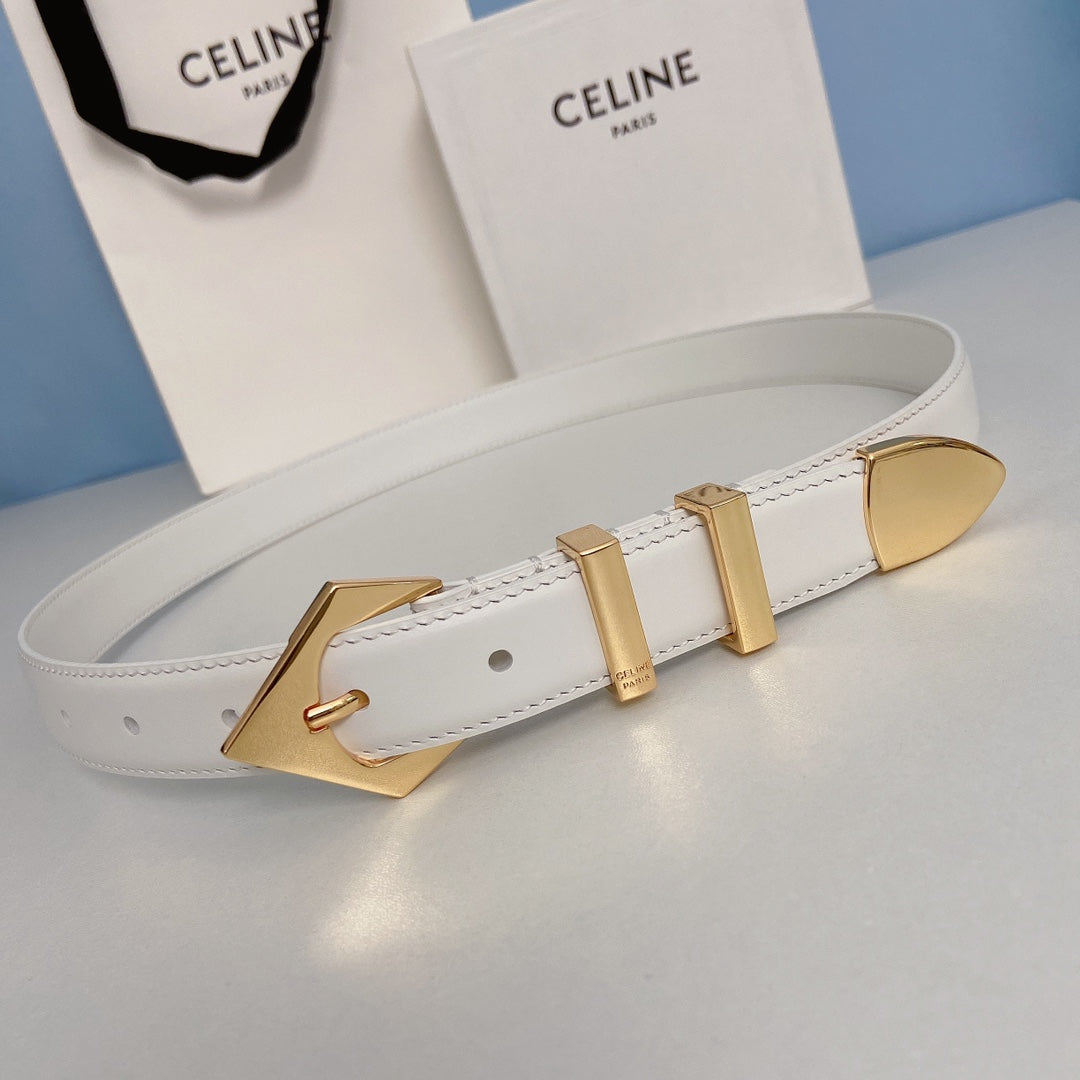 Celine 2026 Western Arrow Buckle Belt 25mm Leather 188882