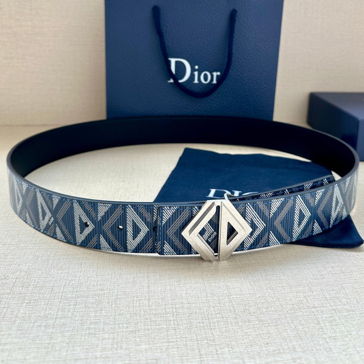 Dior 2026 CD Diamond Reversible Belt 40mm Leather
