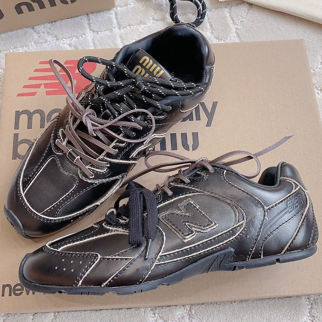 Miu Miu 2026 Balance 530 Sneakers Suede Leather 977043