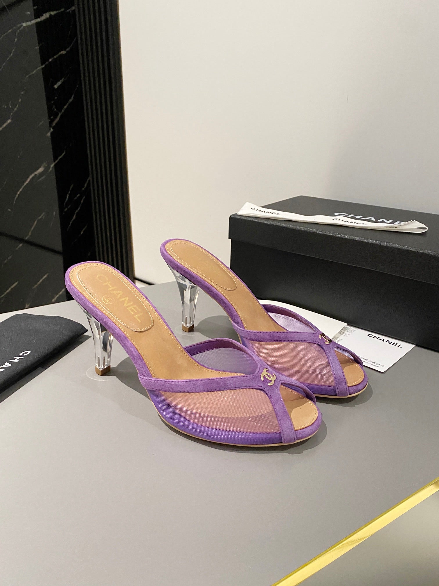 Chanel 2026 Mule Sandal 70mm Suede Leather 671441
