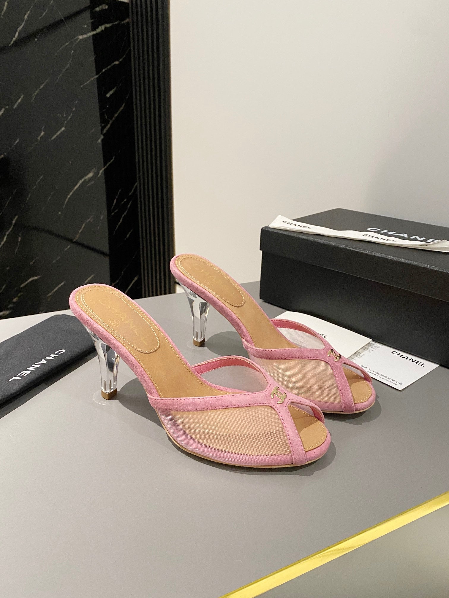 Chanel 2026 Mule Sandal 70mm Suede Leather 671441