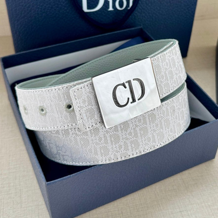 Dior 2026 Oblique Reversible Belt 35mm Canvas Leather