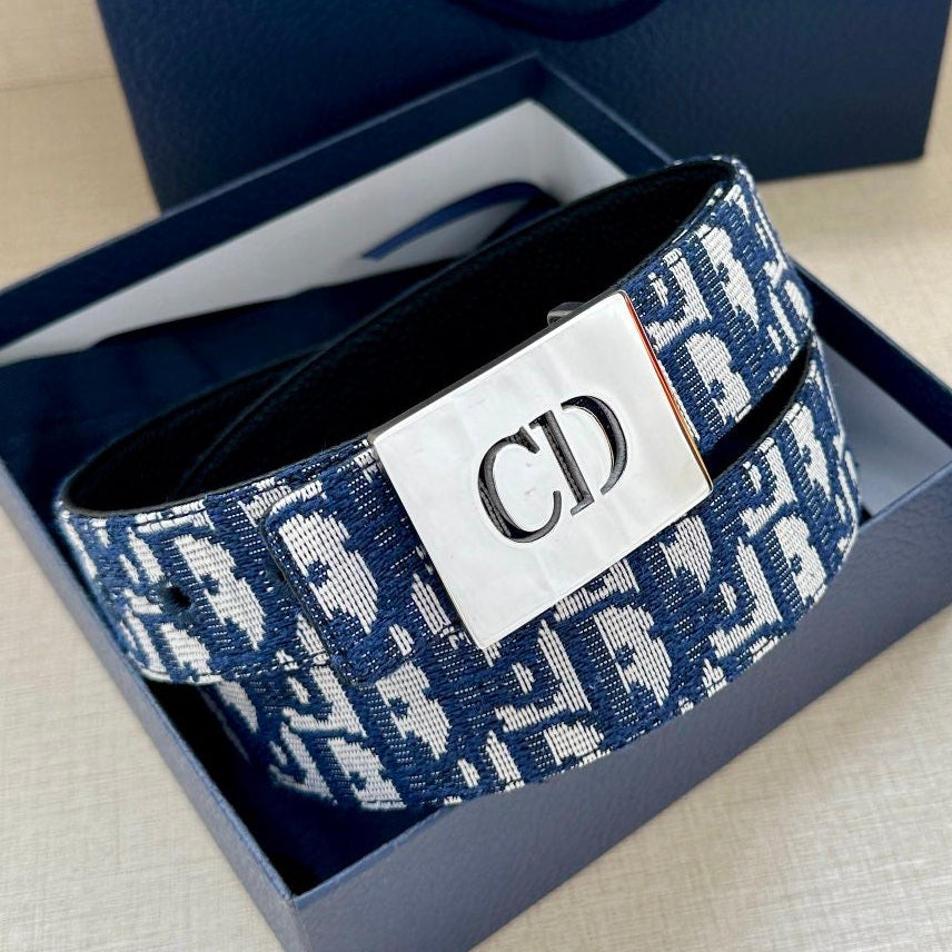 Dior 2026 Oblique Reversible Belt 35mm Canvas Leather