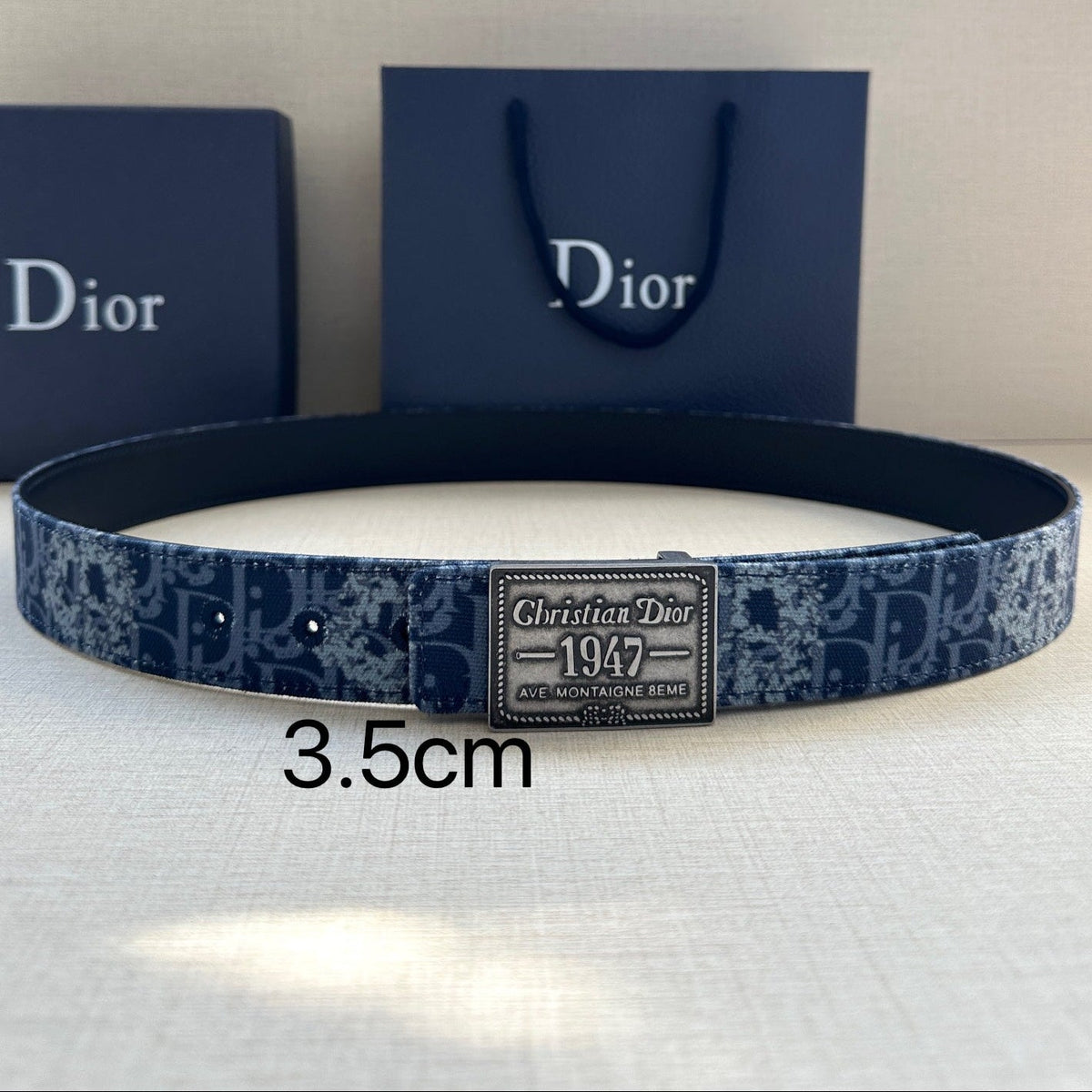 Dior 2026 Montaigne Oblique Belt 35mm Canvas Leather