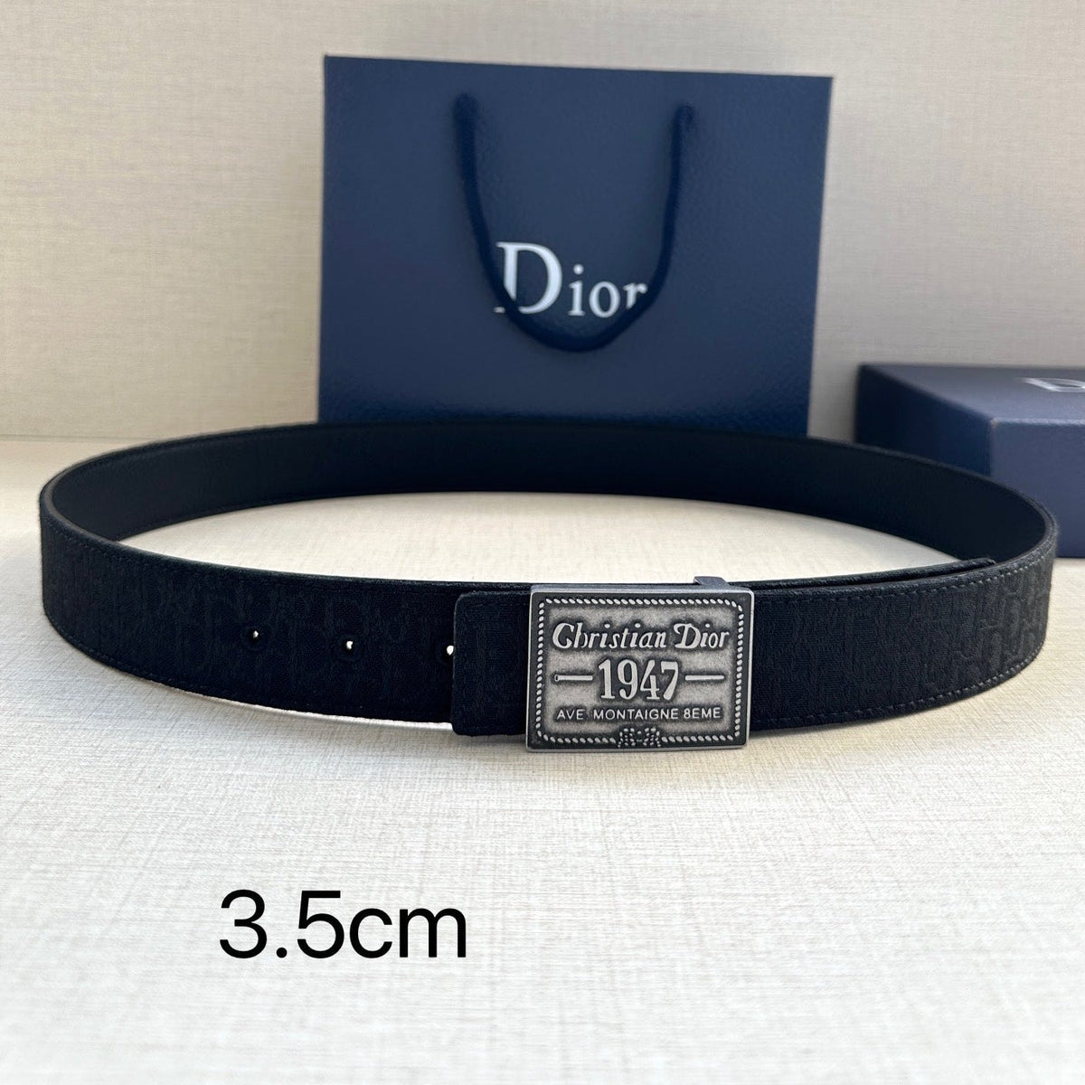 Dior 2026 Montaigne Oblique Belt 35mm Canvas Leather